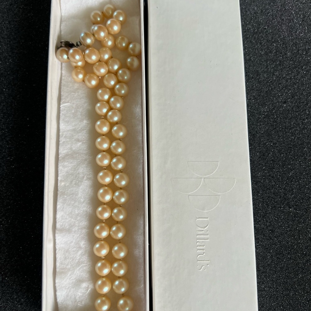 Vintage Pearl Sterling Silver Clasp Necklace